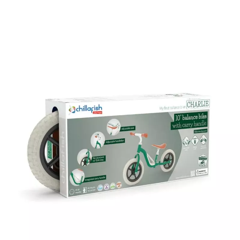 Chillafish Charlie 10 triciclo senza pedali, Forest Green, 1,5-4 anni