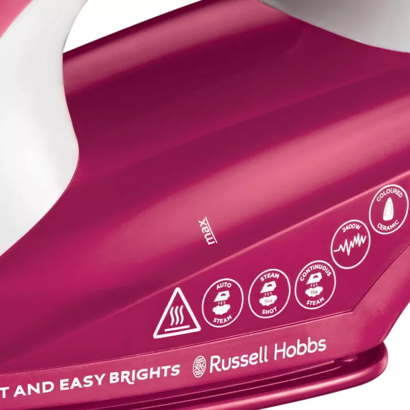 Russell Hobbs Light & Easy Pro 2400W ferro da stiro a vapore Easy Brights Berry (26480-56)