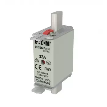 Eaton 32NHG000B fusibile NH con indicatore meccanico, 32 A, 500 V AC, misura 000, gG, confezione da 3