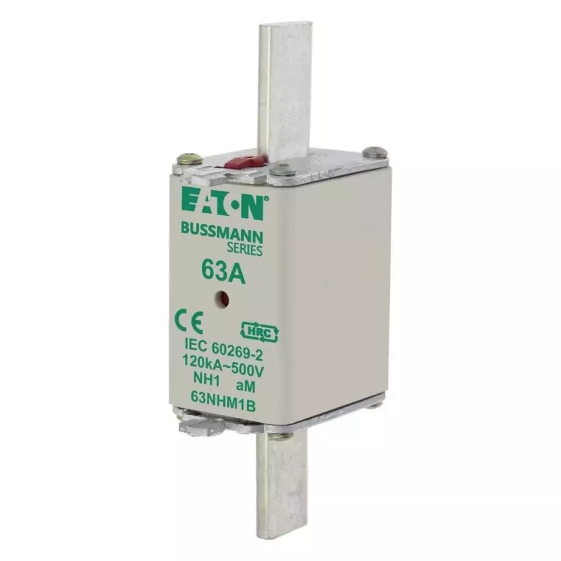 Eaton 63NHM1B fusibile NH, misura 1, 63 A, 500 V AC, gG, confezione da 3