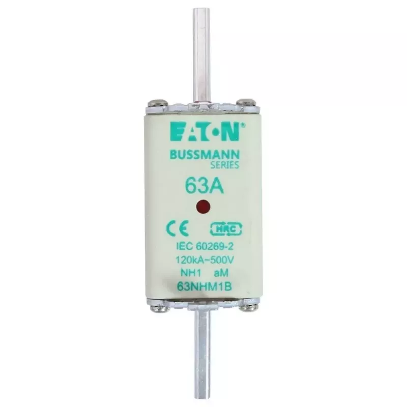Eaton 63NHM1B fusibile NH, misura 1, 63 A, 500 V AC, gG, confezione da 3