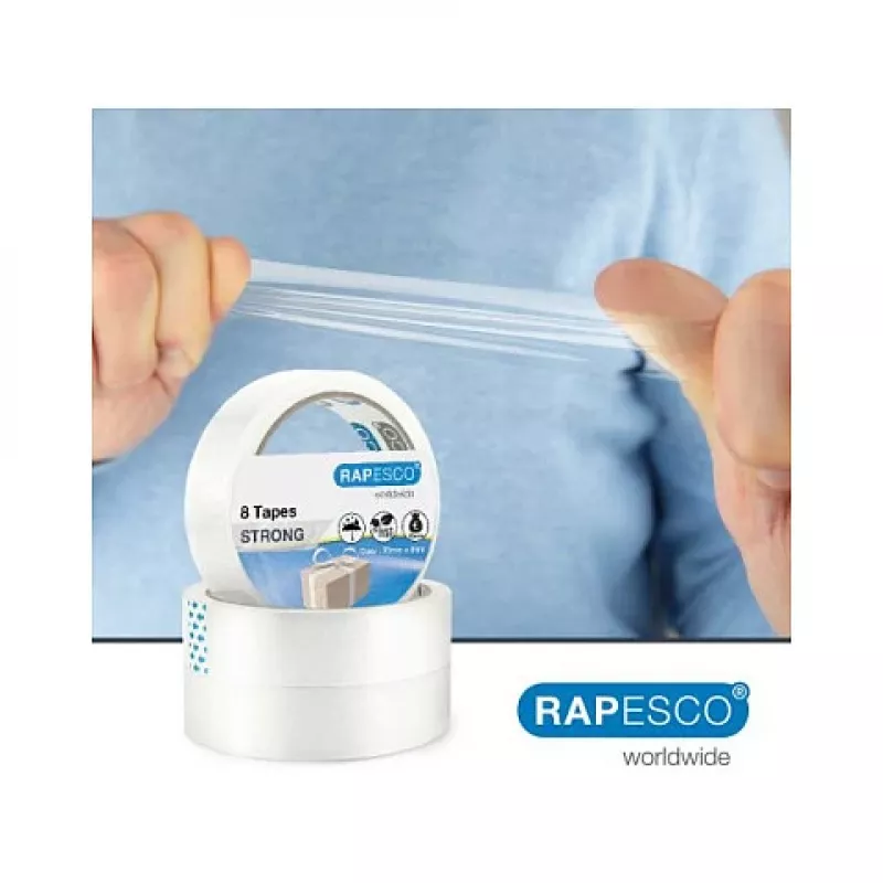 Nastro adesivo trasparente Rapesco 1808 25,5 mm x 66 m, 8 rotoli
