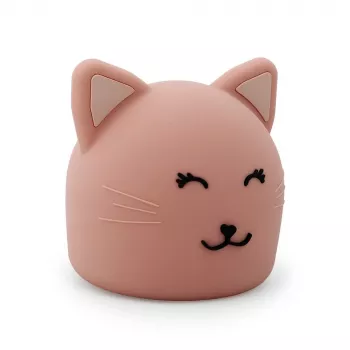 Trixie Baby lampada da comodino gatto - lampada in silicone LED ricaricabile con sensore touch, bianco caldo e 7 colori