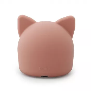 Trixie Baby lampada da comodino gatto - lampada in silicone LED ricaricabile con sensore touch, bianco caldo e 7 colori