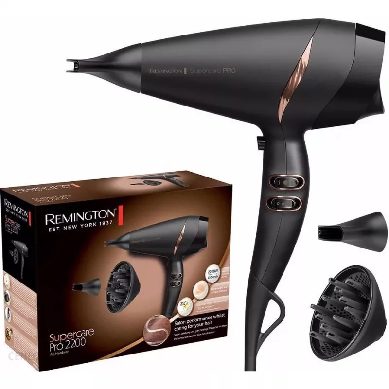 Remington Supercare Pro AC7200 asciugacapelli, 2200W, nero