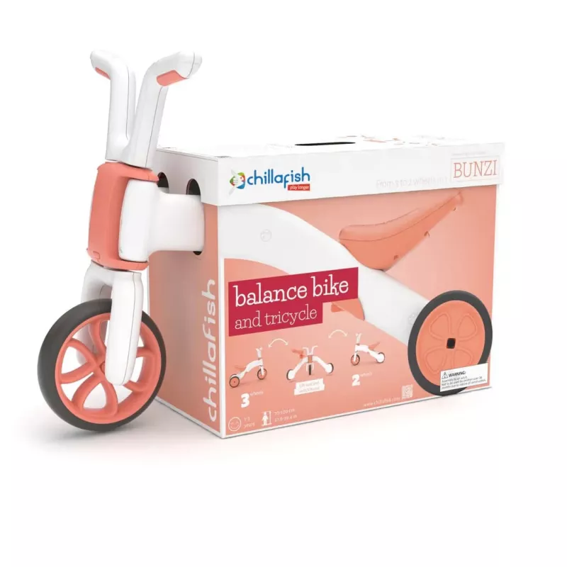 Chillafish Bunzi 2-in-1 bicicletta senza pedali e triciclo, Flamingo Pink, 1-3 anni