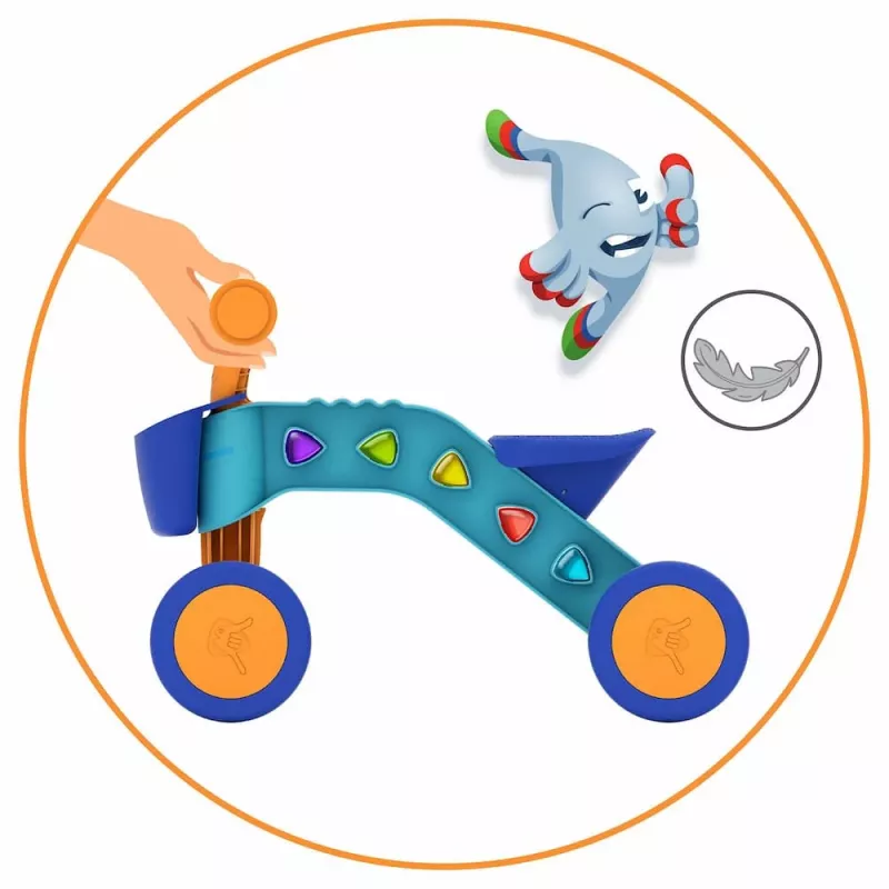 Chillafish Itsibitsi 4 ruote ride-on con cestino, blu/arancione, 1-3 anni