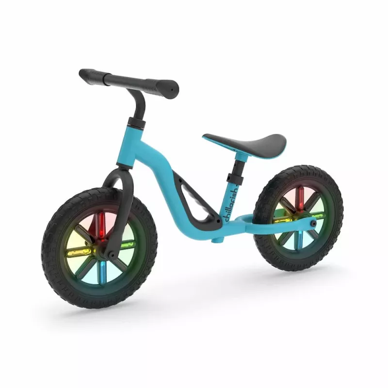 Chillafish Charlie 10 bici senza pedali, blu, con ruote luminose LED, per bambini da 18 mesi a 4 anni