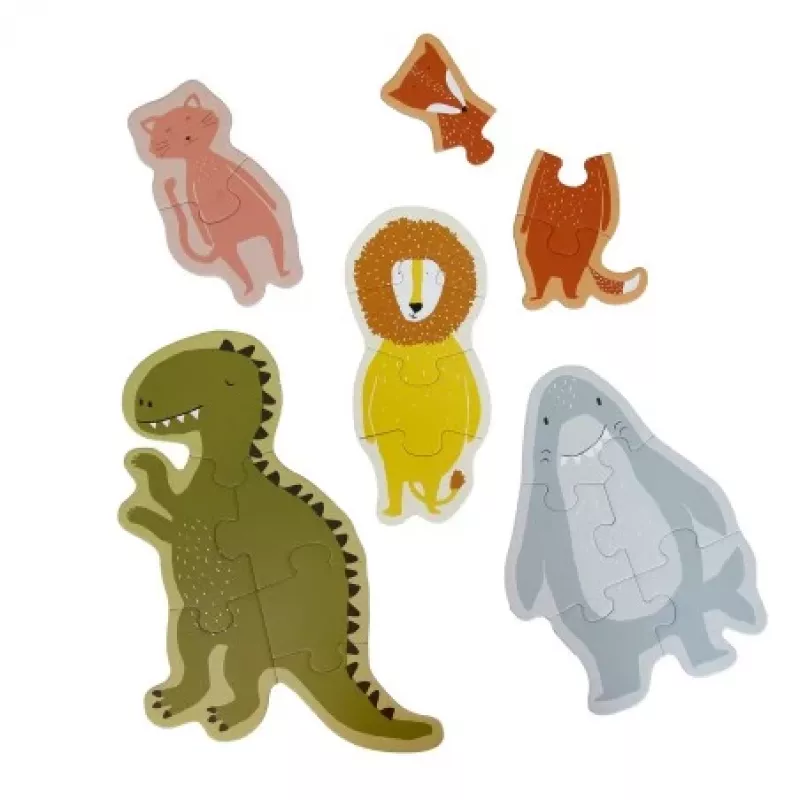 Trixie Puzzle Animali grandi e piccoli, 5 puzzle (35-630)