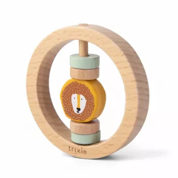 Trixie Mr. Lion giocattolo in legno rotondo per bambini per la dentizione, 6m+