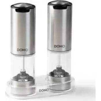 DOMO DO3102 set ricaricabile elettrico macina sale e pepe con luce LED e macinino in ceramica