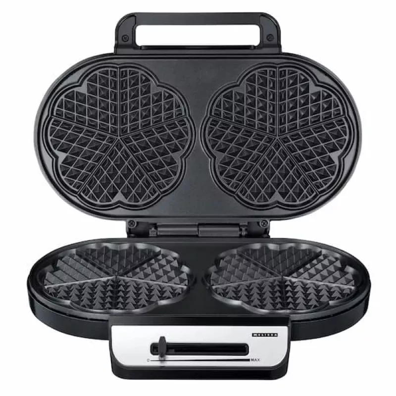 Melissa waffle maker doppio a forma di cuore 1200W acciaio inox