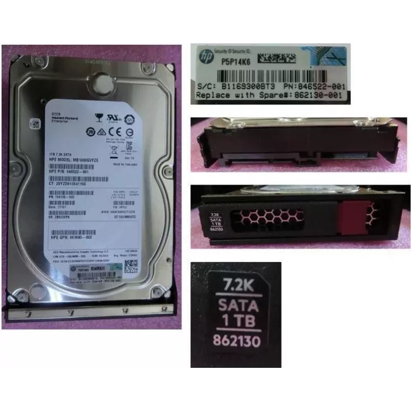 HPE 1TB SATA 6Gb/s 7.2K LFF disco rigido hot-swap Midline con carrier low profile