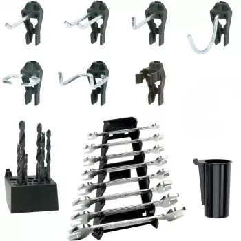 raaco 110532 set clip ganci per utensili 53 pezzi per pannelli forati