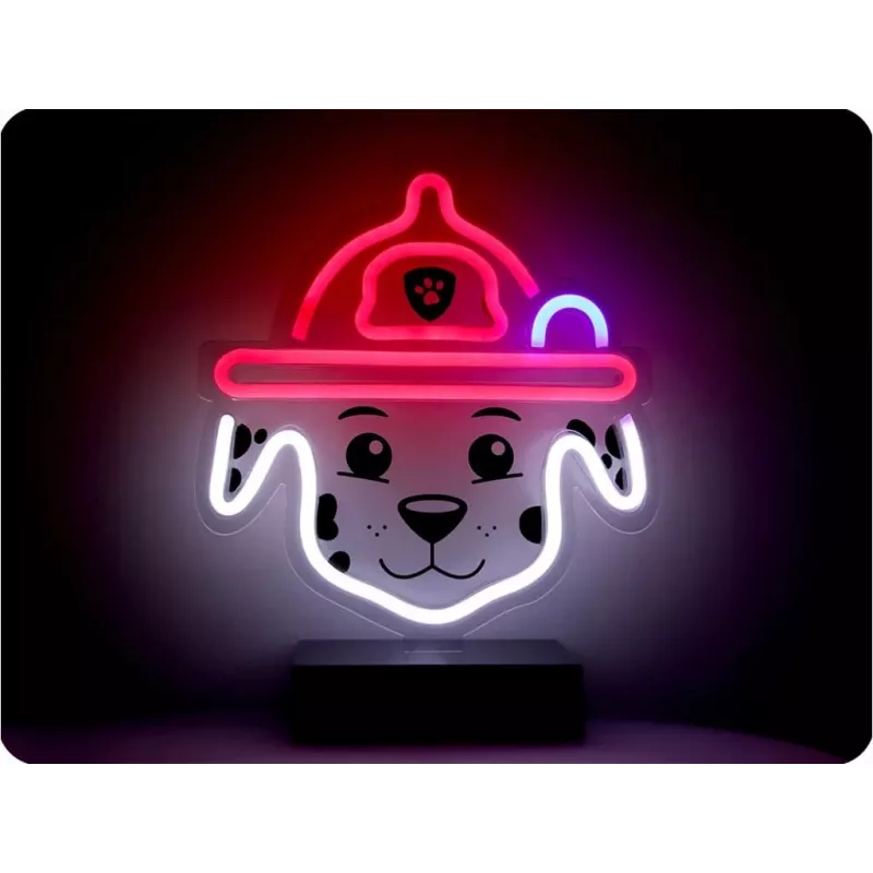 PAW Patrol lampada LED neon con supporto per bambini, Marshall