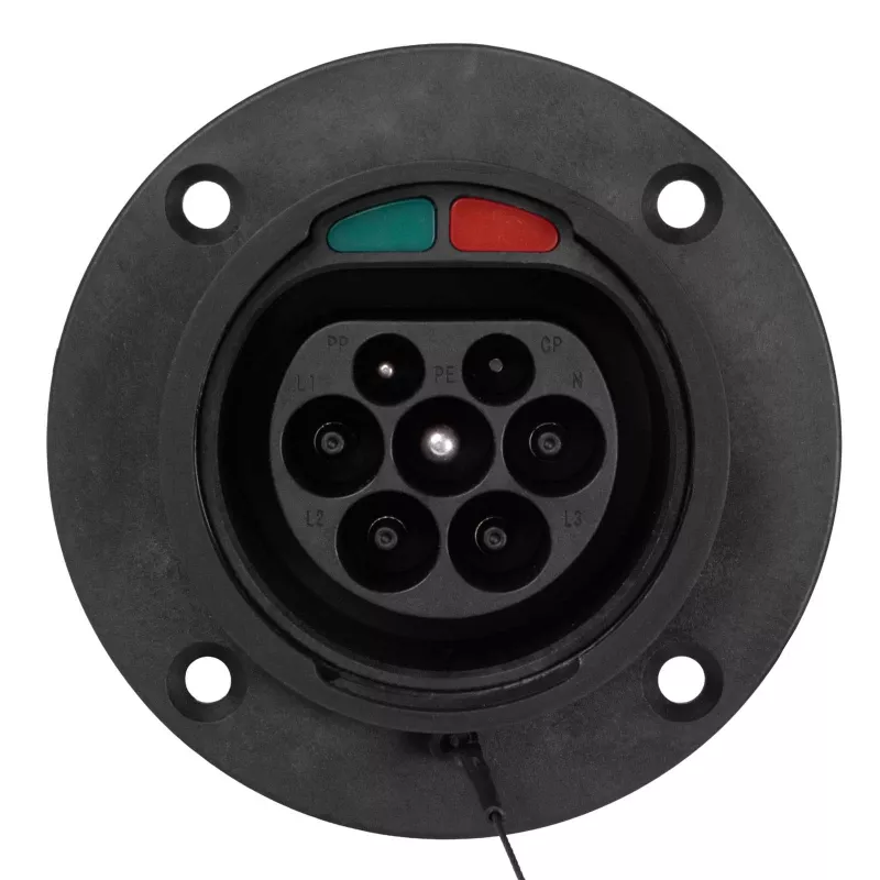 Akyga AK-SC-E26 spina di ricarica EV Tipo 2 (maschio), a 3 fasi, 32 A, IP44, nera