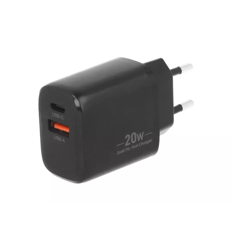 MOVANO caricabatterie GaN 20W USB-C PD + USB-A (nero)