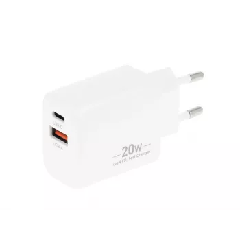 MOVANO caricabatterie GaN 20W USB-C PD + USB-A (bianco)