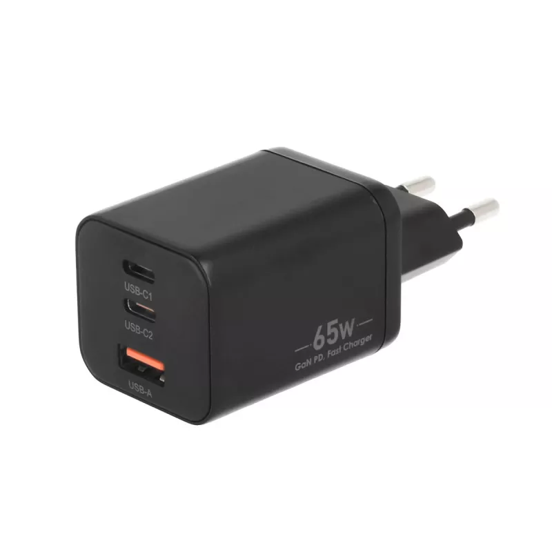 MOVANO caricabatterie GaN 65W 2x USB-C PD + USB-A (nero)