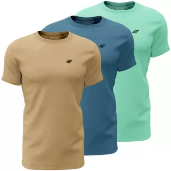 Uomo confezione da 3 magliette – beige, blu, menta – taglia M | 4F M4481