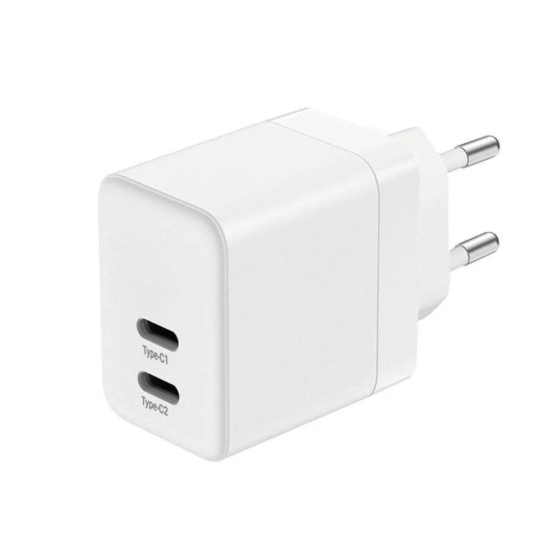 CRONG 35W caricabatterie da parete Dual USB-C PD 3.0 PPS GaN - bianco