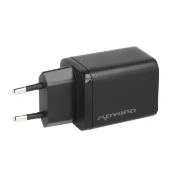 MOVANO GaN 45W USB-C PD + USB-A caricabatterie da parete (nero)