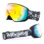 Rockbros SP284 maschera da sci bambino antiappannamento UV400 lente grigia specchio rosso nero