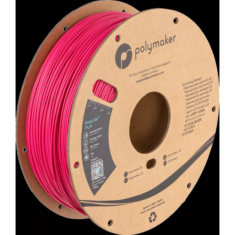 Polymaker PolyLite PLA Filamento per stampante 3D 1,75mm 1kg magenta PA02054