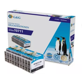Set di cartucce d'inchiostro compatibili G&G per Canon PGI-710/CLI-711 – nero, ciano, magenta, giallo – confezione da 4 (serie NP-R-0711) 1P0711-10