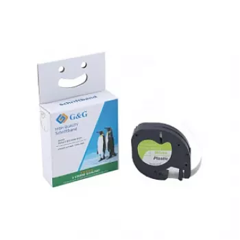 Cartuccia nastro per etichettatura G&G BM-D-G-91221 12mm x 4m bianco/nero per DYMO