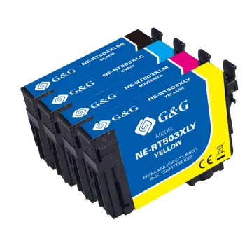 G&G cartucce d'inchiostro compatibili confezione da 4 per Epson 503XL – nero, ciano, magenta, giallo (GP-E503XLBKCMY-4P-R)
