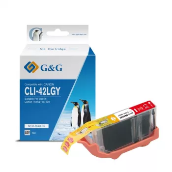 Cartuccia d'inchiostro compatibile G&G per Canon CLI-42LGY (grigio chiaro, 6391B001) 10285