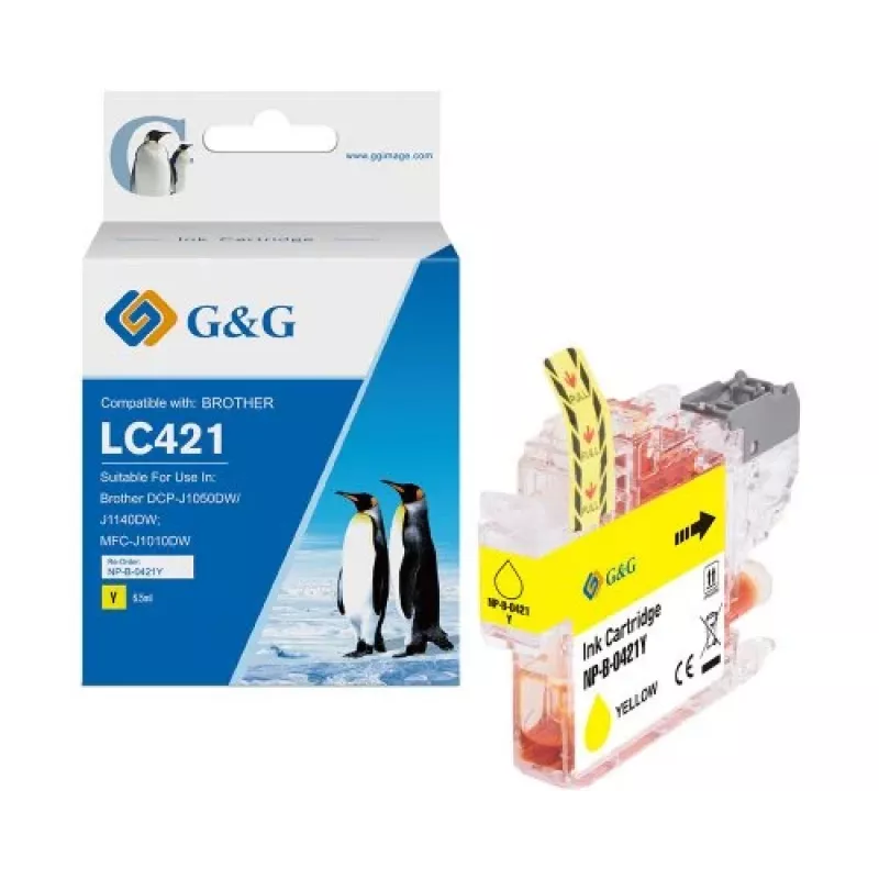 Cartuccia d'inchiostro compatibile G&G Brother LC421Y giallo (200 pagine) 20562