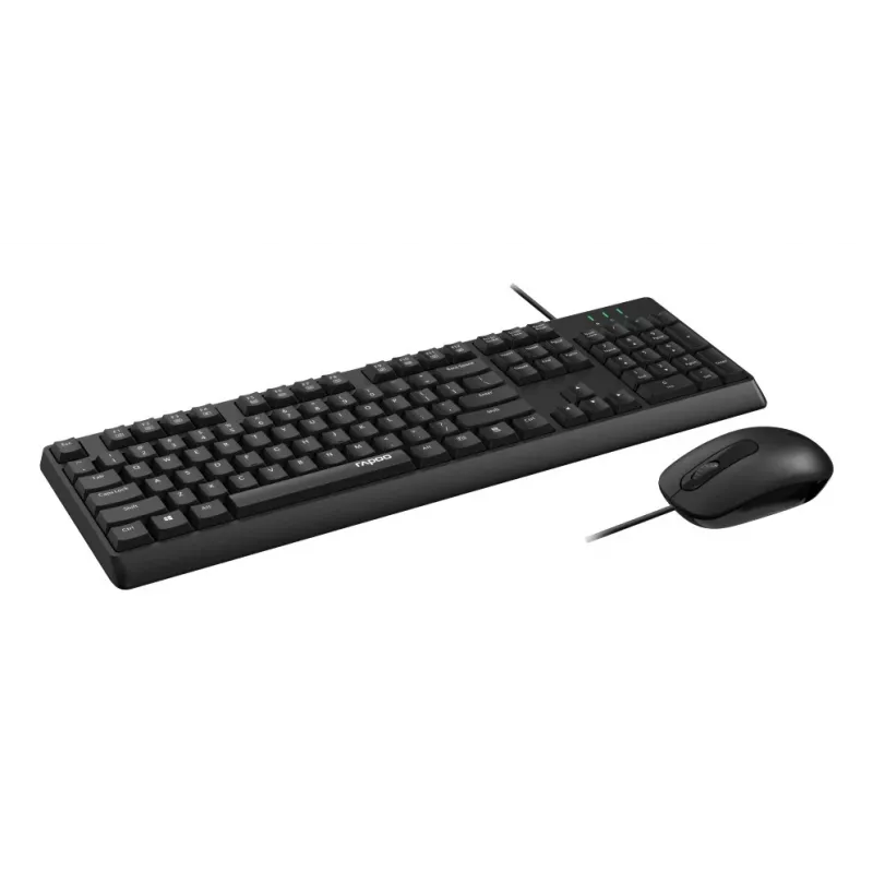 Rapoo NX1500 set tastiera e mouse con filo, full-size QWERTZ, nero R-13100