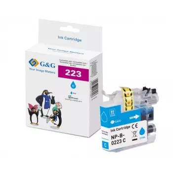 Cartuccia d'inchiostro XL G&G compatibile con Brother LC-223C (ciano, alto rendimento) 14521