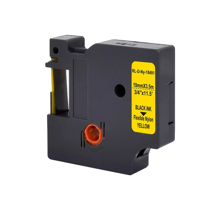 G&G Rhino 21698 nastro per etichettatura 19 mm nero su giallo (sostituisce DYMO 18491)