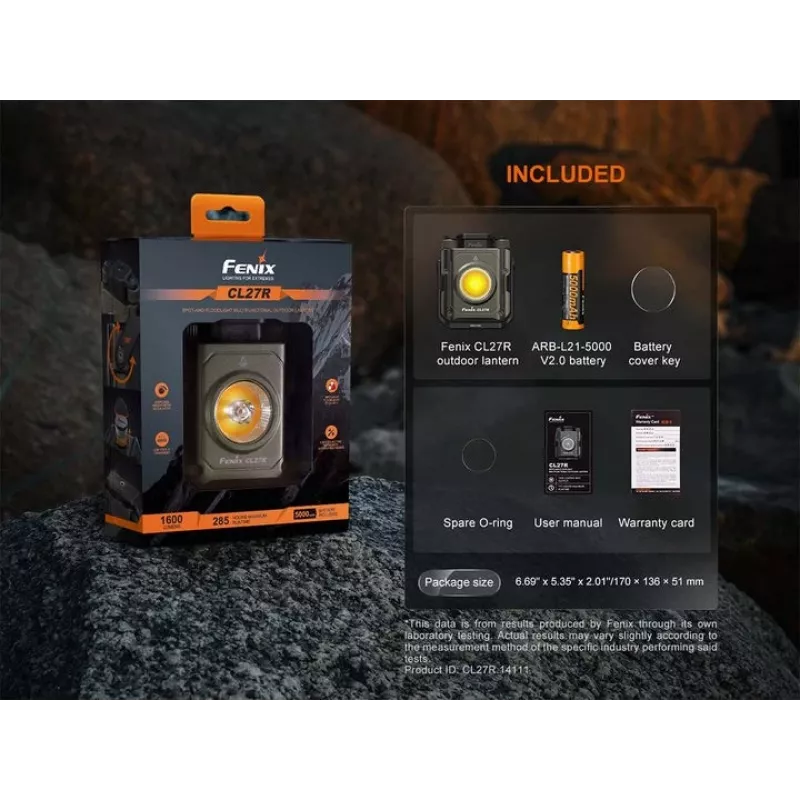 Fenix CL27R lampada da lavoro ricaricabile con LED verde, nera