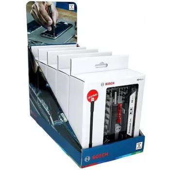 Bosch set di punte per cacciavite di precisione display, 5 set da 33 pezzi (165 in totale), acciaio S2, esagono 1/4