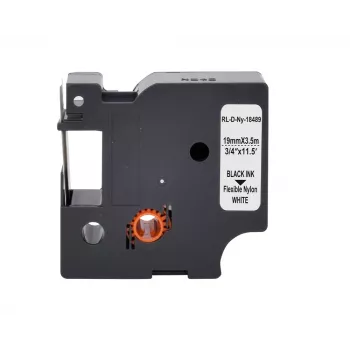 G&G Nastro per etichettatura in poliammide 19mm x 3,5m bianco/nero per Dymo Rhino RL-D-Ny-18489-BK/WT-19MM*3,5M