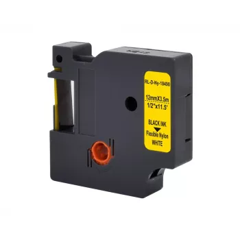 G&G Nastro per etichettatura in poliammide 12mm x 3,5m giallo/nero per Dymo Rhino RL-D-Ny-18490-BK/YE-12MM*3.5M