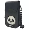 Nimmy Big Eyed Pet 2.0 Panda Borsa a tracolla per cellulare - pelle PU nera