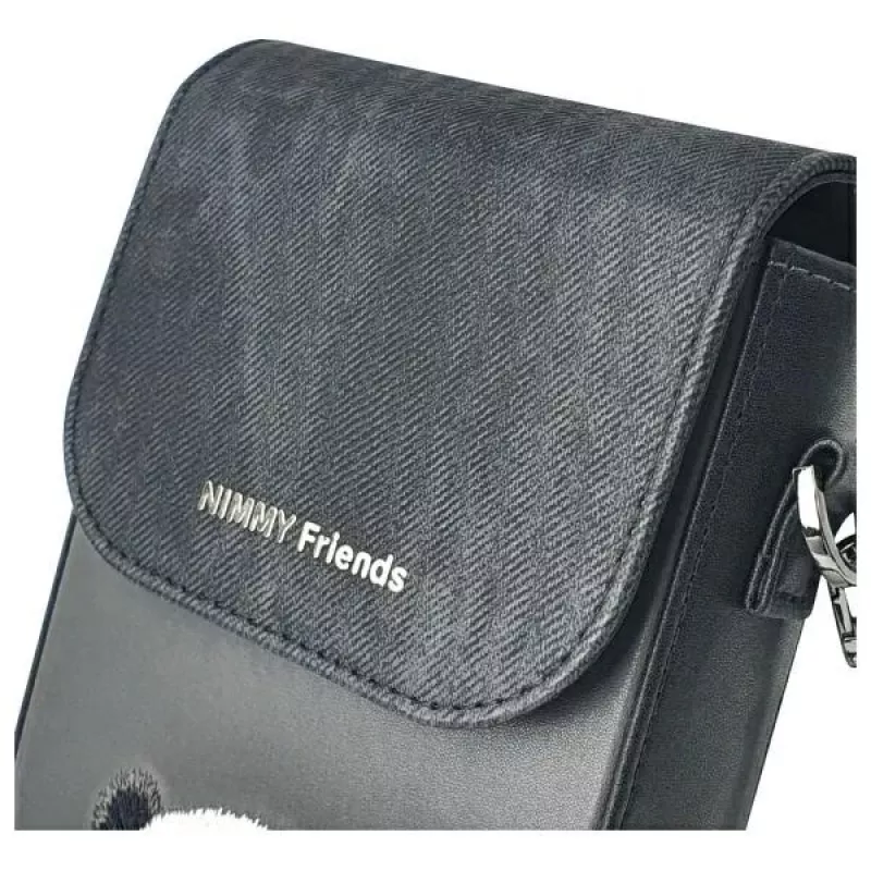 Nimmy Big Eyed Pet 2.0 Panda Borsa a tracolla per cellulare - pelle PU nera