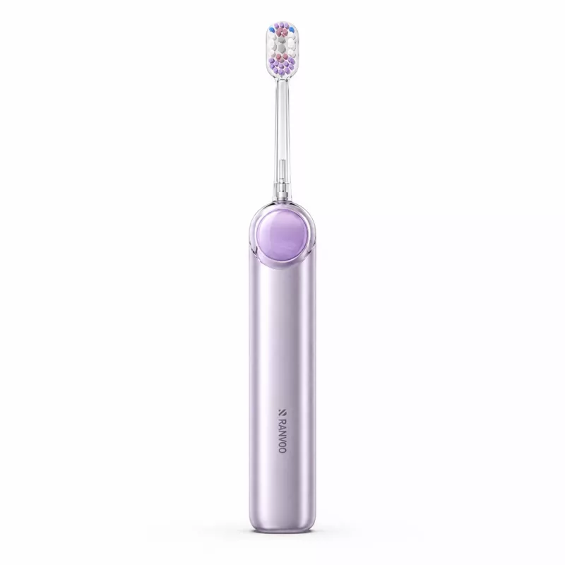 Spazzolino elettrico RANVOO PQ5 Pure Sonic, viola, 5 modalità, 4 testine, ricarica USB