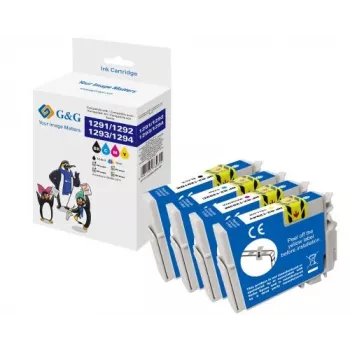 Multipack cartucce d'inchiostro G&G 14813 XL per Epson T1295 (nero, ciano, magenta, giallo)