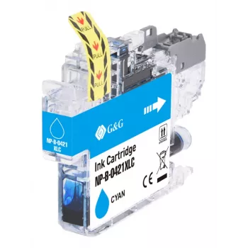 Cartuccia d'inchiostro G&G compatibile Brother LC421XLC alta capacità ciano (500 pagine)