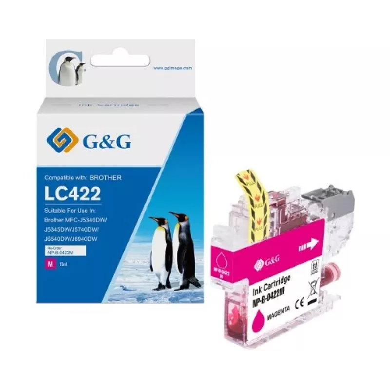 Cartuccia d'inchiostro G&G compatibile Brother LC422M magenta (550 pagine) 20582