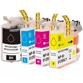 Confezione da 4 cartucce d'inchiostro G&G XXL compatibili con Brother LC-127XLVALBP (nero, ciano, magenta, giallo) 14784