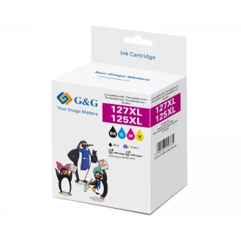 Confezione da 4 cartucce d'inchiostro G&G XXL compatibili con Brother LC-127XLVALBP (nero, ciano, magenta, giallo) 14784