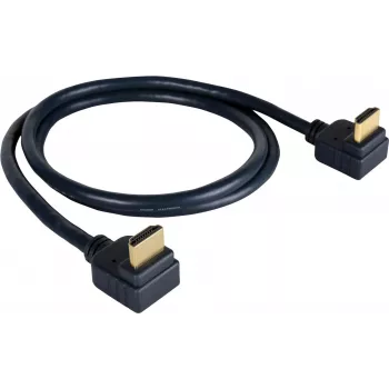 Cavo HDMI High-Speed con Ethernet Kramer serie C-HM/RA2 C-HM/RA2-6, connettore HDMI angolare a connettore HDMI angolare, 1,8 m, tripla schermatura, grigio, supporto 4K 97-0144006