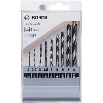 Set punte per metallo Bosch HSS PointTeQ, 9 pezzi, 2-10 mm, punte elicoidali 2607002826